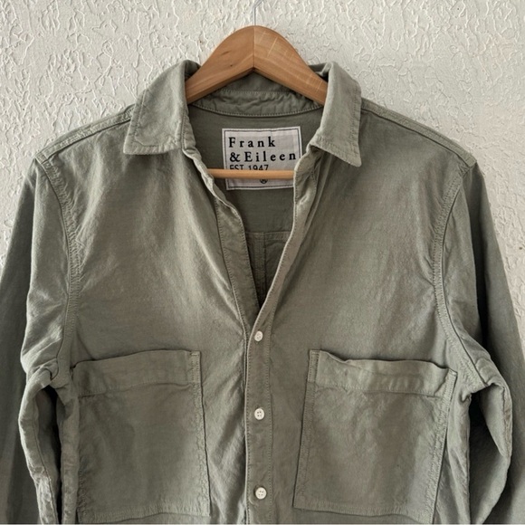 Frank & Eileen Ireland Playsuit Romper Small Green Cotton Linen Minimalist Chic - Picture 8 of 15